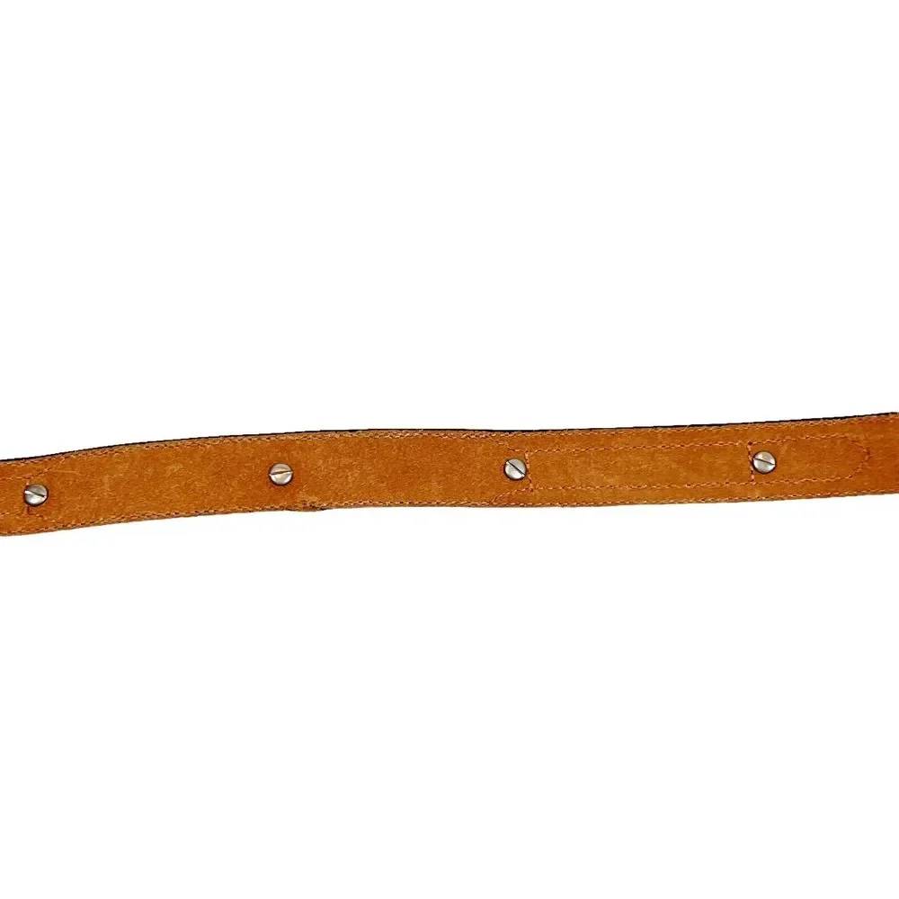 Nocona N4421644 Brown Leather Overlay Buckle Western Belt Youth Sz 24